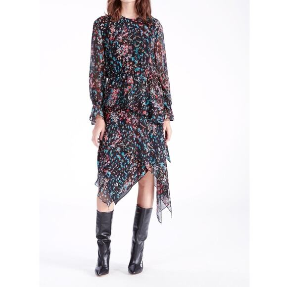 IRO Blank Dress floral long sleeve kerchief skirt‎ xs - Picture 1 of 11